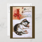 Ellen H. Clapsaddle: Kerstmis Kitten Feestdagenkaart (Voorkant / Achterkant)
