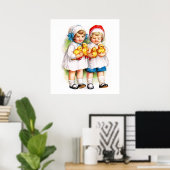 Ellen H. Clapsaddle: Kinderen met stuifmeel Poster (Thuiskantoor)