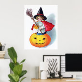 Ellen H. Clapsaddle: Kleine pompoen heks Poster (Thuiskantoor)
