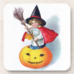 Ellen H. Clapsaddle: Little Pumpkin Witch Onderzetter