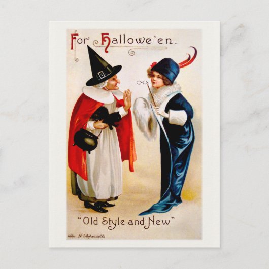 Ellen H. Clapsaddle: Oude stijl en nieuw Briefkaart (Voorkant)