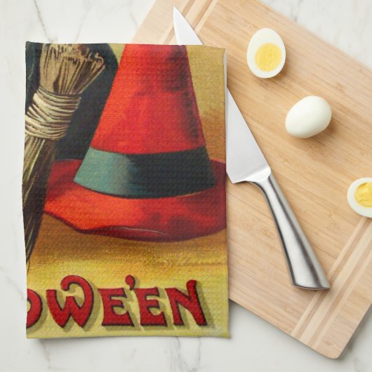 Ellen H. Clapsaddle: Zwarte kat, kamer en Pet Theedoek (Quarter Fold)