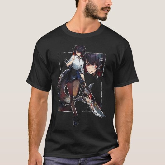 Ellen Joe ZZZ Haaienstaart Schaar Dienstmeisje Out T-shirt (Voorkant)