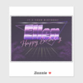 Ellen Name Prénom lila retro Sticker (Feuille)