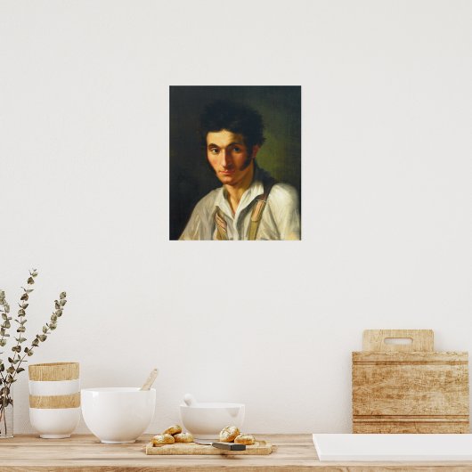 Ellenrieder - portret van een jong Man Poster (Keuken)