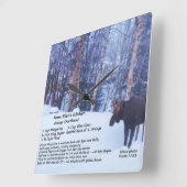 Ellen's Kitchen Moose Wall Clock Vierkante Klok (Hoek)
