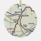 Ellenville NY Keramisch Ornament (Voorkant)