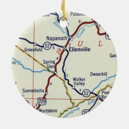 Ellenville NY Keramisch Ornament (Achterkant)