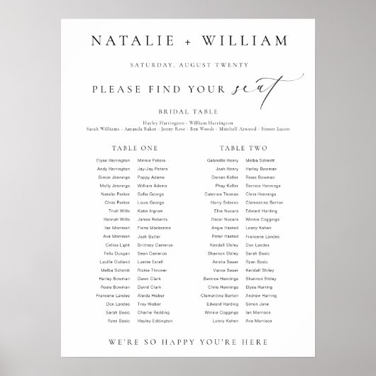 Ellesmere 2 Banket Tafel Zitting Grafiek Teken Poster (Voorkant)