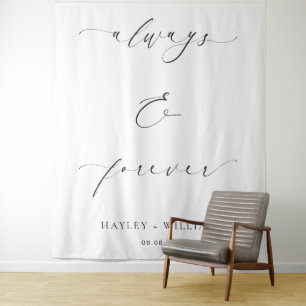 Ellesmere Always & Forever Trouwcitaat Achtergrond Wandkleed