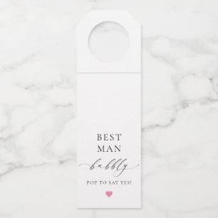 Ellesmere Best Man Bubble Bottle Hanger Label
