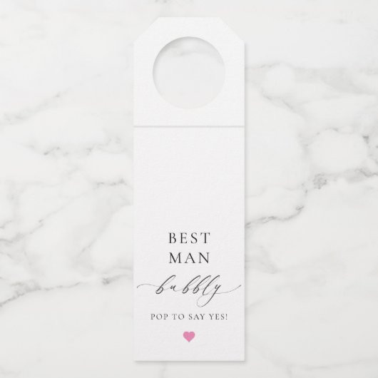 Ellesmere Best Man Bubble Bottle Hanger Label (Voorkant)