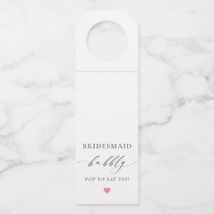 Ellesmere Bridesmaid Bubble Bottle Hanger Label