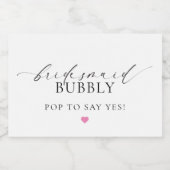 Ellesmere Bridesmaid Proposition Étiquette de vin (Étiquettes simples)