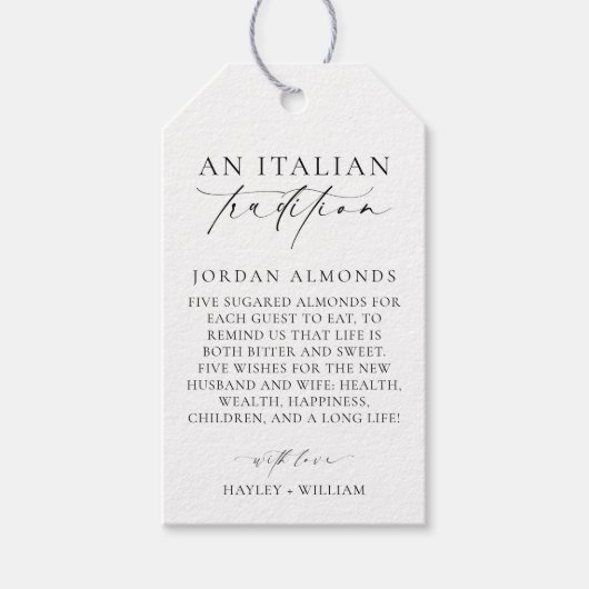 Ellesmere Een Italiaanse traditie van gesuikerde a Cadeaulabel (Voorkant)