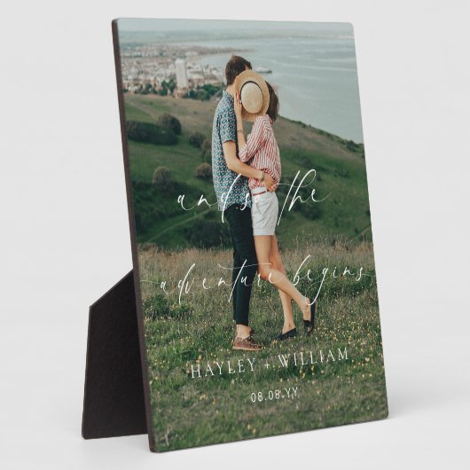 Ellesmere En Zo Begint Het Avontuur Bruiloft Fotoplaat (Zijkant)