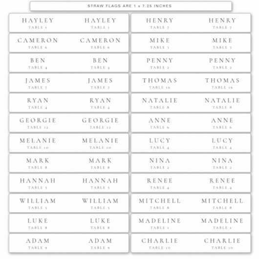 Ellesmere Escort Kaart Straw Flags Drink Labels (Voorkant)