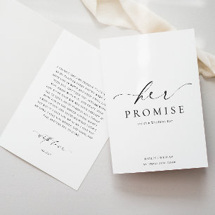 Ellesmere Her Promesse Vows Carte Mariage de livre