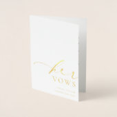 Ellesmere her Vows Wedding Gold Foil Kaart (Voorkant)