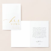 Ellesmere her Vows Wedding Gold Foil Kaart (Display)