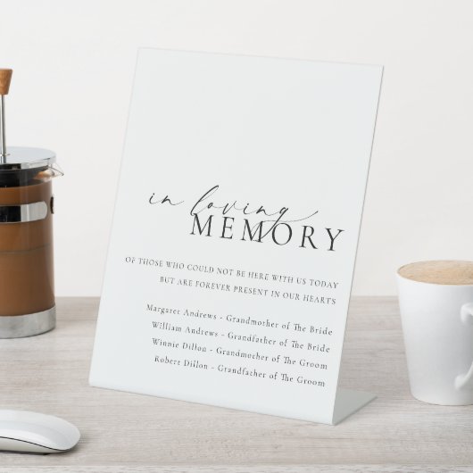 Ellesmere in liefdevolle herinnering bruiloft reclamebord met voetstuk (Insitu)