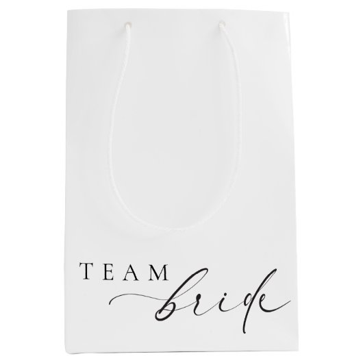 Ellesmere Minimalist Weddenschap Team Bride Medium Medium Cadeauzakje (Voorkant)