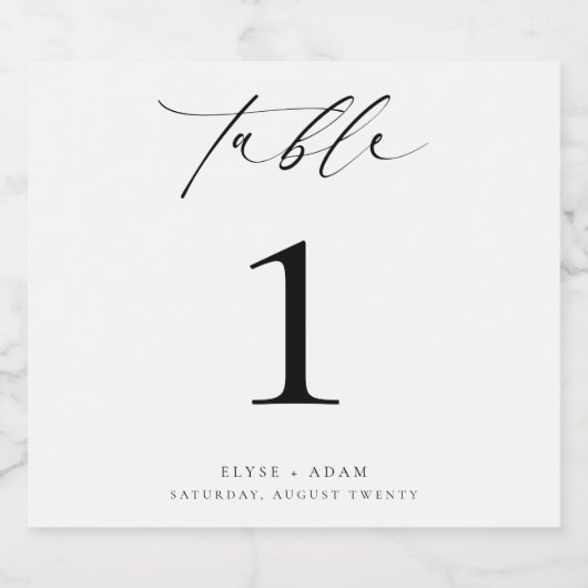 Ellesmere minimalistisch weddenschapsnummer sparkling wijnetiket (Enkel label)