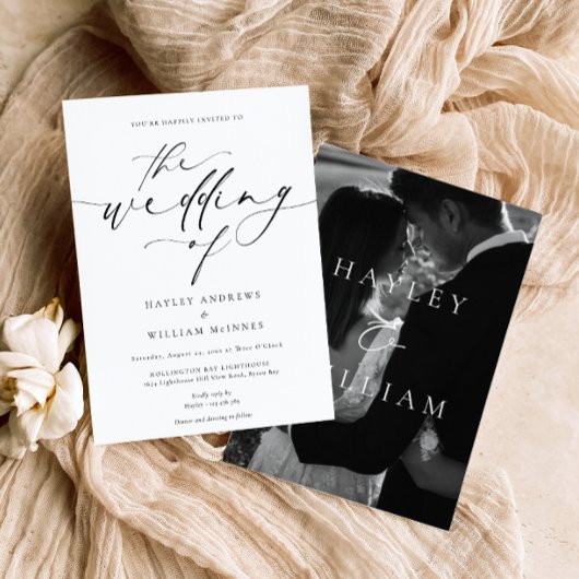 Ellesmere minimalistische bruiloft kaart