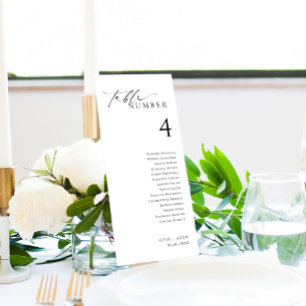 Ellesmere minimalistische tafelkaart met gastnamen menu
