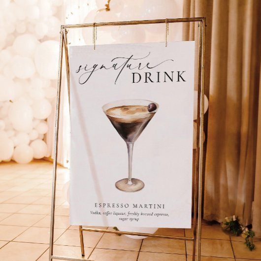 Ellesmere Modern Minimal Signature Drink Sign Poster