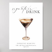 Ellesmere Modern Minimal Signature Drink Sign Poster (Voorkant)