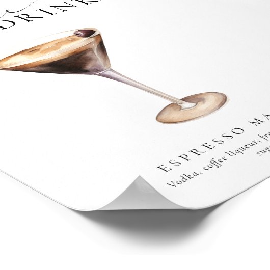 Ellesmere Modern Minimal Signature Drink Sign Poster (Hoek)