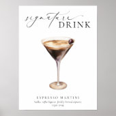 Ellesmere Modern Minimal Signature Drink Sign Poster (Voorkant)