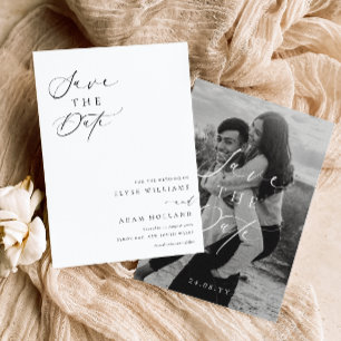 Ellesmere Modern Minimalist Wedding Save the Date Kaart