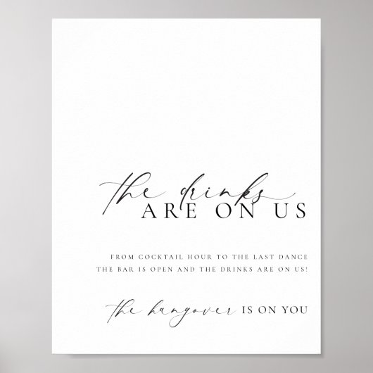 Ellesmere Modern Minimalistisch Open Bar Menukaart Poster (Voorkant)