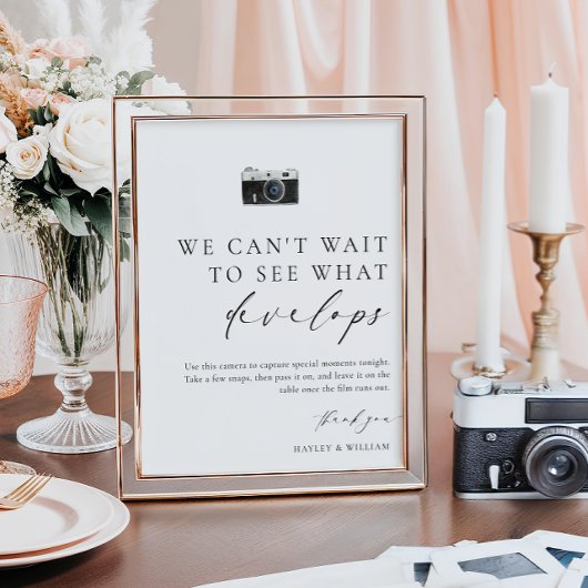 Ellesmere Moderne Minimal Wegwerp Camera Wedding Poster