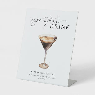Ellesmere Moderne Minimale Signature Dranken Bord Reclamebord Met Voetstuk