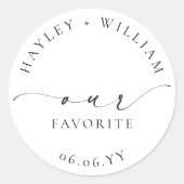 Ellesmere Ons Favoriet Favor Klassieke Ronde Stick Ronde Sticker (Voorkant)