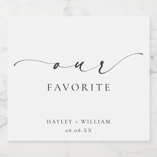 Ellesmere Onze Favoriete Favor Sparkling Wijnetiket (Enkel label)