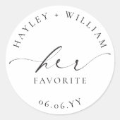 Ellesmere Son Favori Autocollant Rond Classique (Devant)