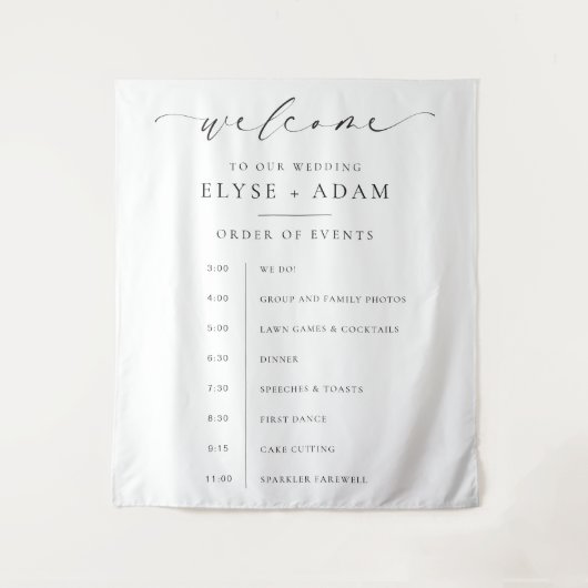 Ellesmere Volgorde van Evenementen Welkom Wandkleed (Voorkant)