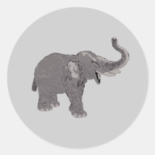 Ellie de Elephant Ronde Sticker (Voorkant)