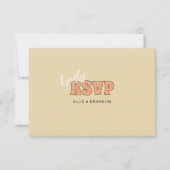 ELLIE Eenvoudige Retro & Vette QR Code Trouwen RSVP Kaartje (Voorkant)