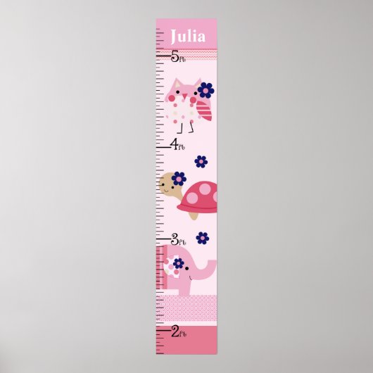 Ellie/Ella Elephant/Owl Growth Chart Keep at 8x44! Poster (Voorkant)