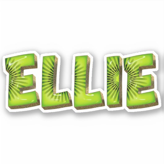 Ellie Nom Autocollant Design Kiwi (Devant)