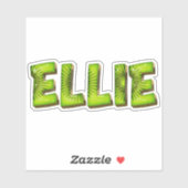 Ellie Nom Autocollant Design Kiwi (Feuille)
