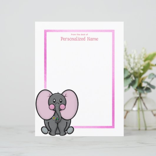 Ellie Phant Lijst Ongevoerd Papieren Blad (Staand voorkant)