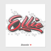 Ellie red Heart Graffiti Aufkleber Sticker (Vel)