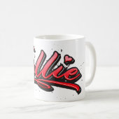 Ellie red Heart Graffiti Tasse Kaffeetasse Koffiemok (Voorkant rechts)
