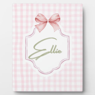 Ellie Roze Strik Met Gingham Print Fotoplaat